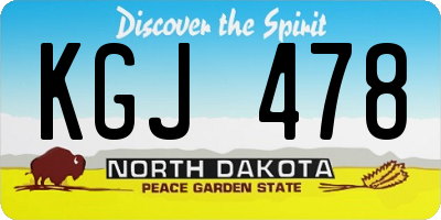 ND license plate KGJ478