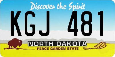 ND license plate KGJ481