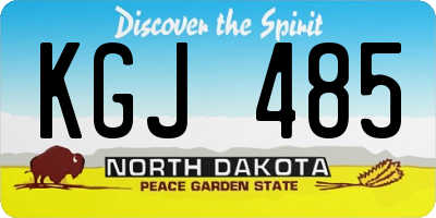 ND license plate KGJ485