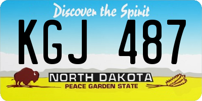 ND license plate KGJ487