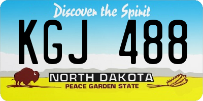 ND license plate KGJ488
