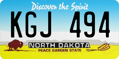 ND license plate KGJ494