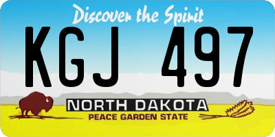 ND license plate KGJ497