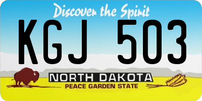 ND license plate KGJ503