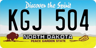 ND license plate KGJ504