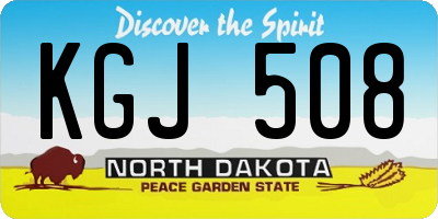 ND license plate KGJ508