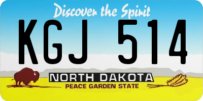 ND license plate KGJ514