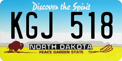 ND license plate KGJ518
