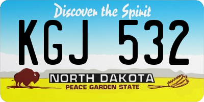 ND license plate KGJ532