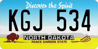 ND license plate KGJ534