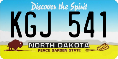 ND license plate KGJ541