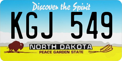 ND license plate KGJ549