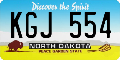 ND license plate KGJ554