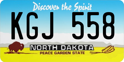 ND license plate KGJ558