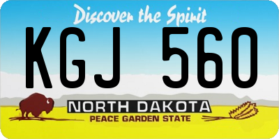 ND license plate KGJ560