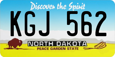 ND license plate KGJ562