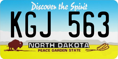 ND license plate KGJ563