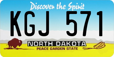 ND license plate KGJ571
