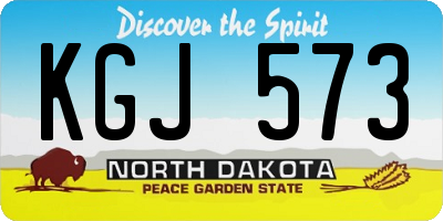 ND license plate KGJ573