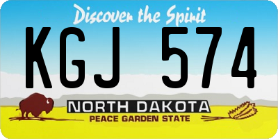 ND license plate KGJ574