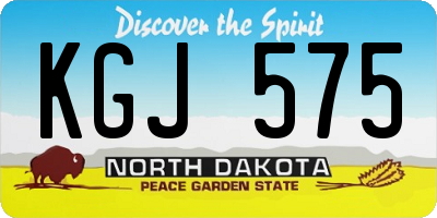 ND license plate KGJ575