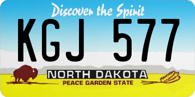 ND license plate KGJ577