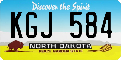 ND license plate KGJ584