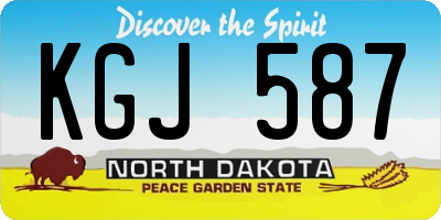 ND license plate KGJ587