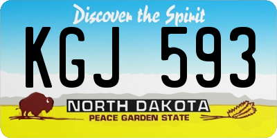 ND license plate KGJ593