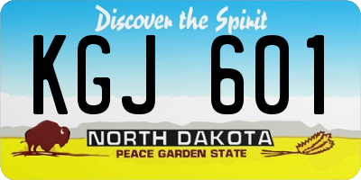 ND license plate KGJ601