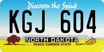 ND license plate KGJ604