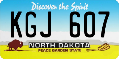 ND license plate KGJ607