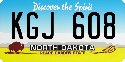 ND license plate KGJ608