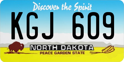 ND license plate KGJ609