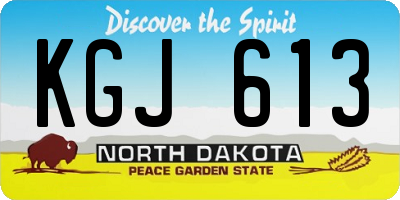 ND license plate KGJ613