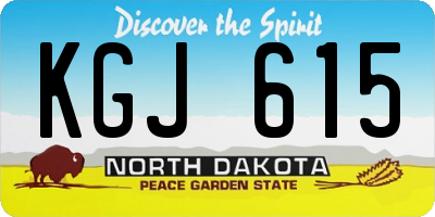 ND license plate KGJ615