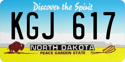 ND license plate KGJ617