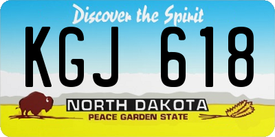 ND license plate KGJ618