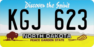 ND license plate KGJ623