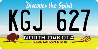 ND license plate KGJ627