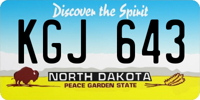 ND license plate KGJ643