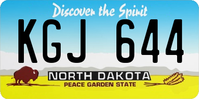 ND license plate KGJ644