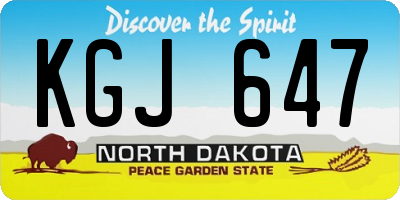 ND license plate KGJ647