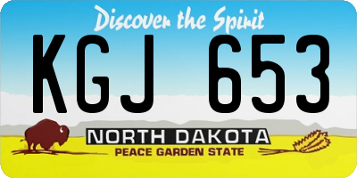 ND license plate KGJ653