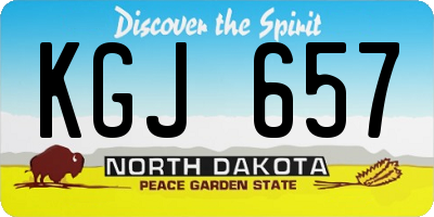 ND license plate KGJ657