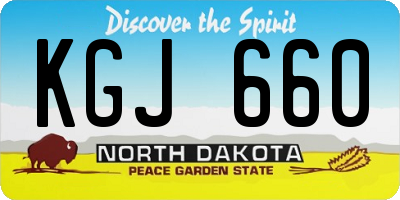 ND license plate KGJ660