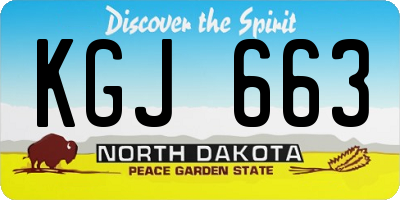 ND license plate KGJ663