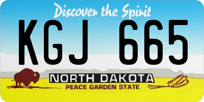 ND license plate KGJ665