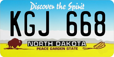 ND license plate KGJ668