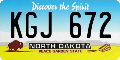 ND license plate KGJ672